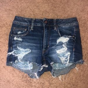 American eagle ripped denim shorts
